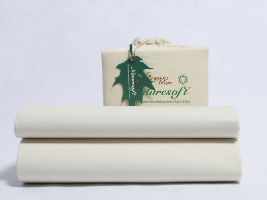 Natural Organic Cotton Mattress Protector (waterproof) with Bio-Based Non-GMO TPU lamination 7" pocket