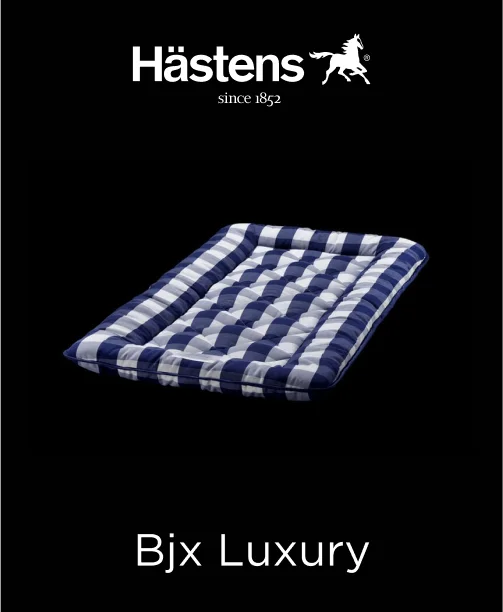 Thick Hastens BJX Luxury mattress topper with white cover, displayed on a bed