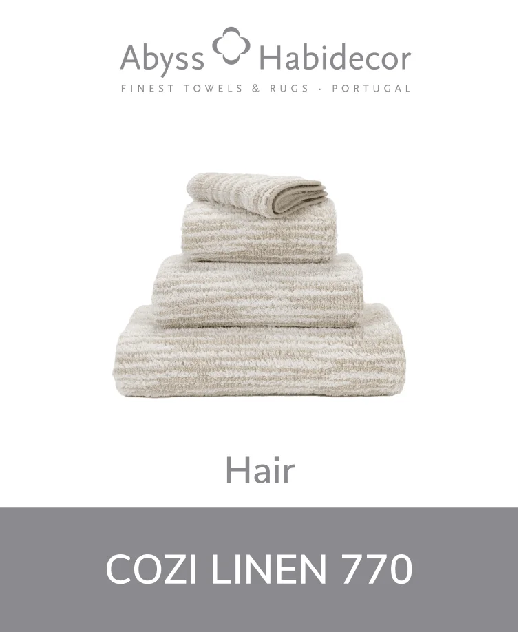 Luxurious Abyss Cozi Linen towel in a soft gray color